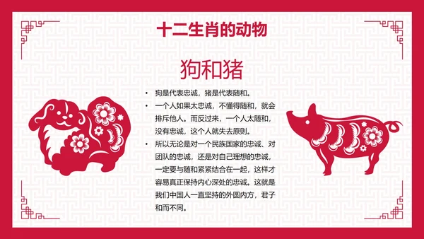 国风纹理中国传统文化十二生肖主题科普PPT模板