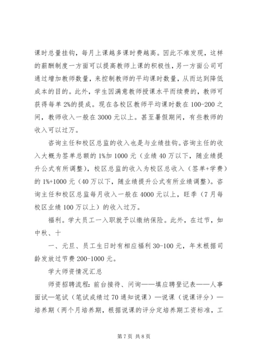 学大教育人力资源调研报告.docx