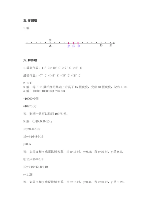 秀城区六年级下册数学期末测试卷及答案1套.docx