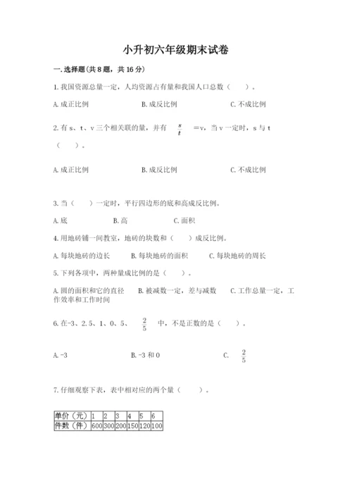 小升初六年级期末试卷【预热题】.docx