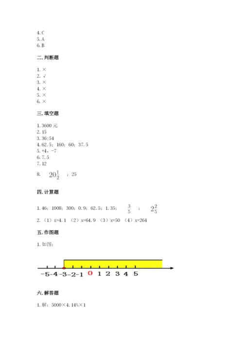 人教版六年级下册数学期末测试卷附完整答案（夺冠）.docx