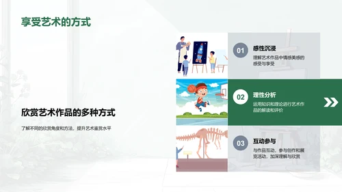 艺术欣赏实践教学PPT模板