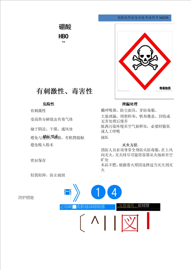 化学危险品安全说明书MSDS硼酸