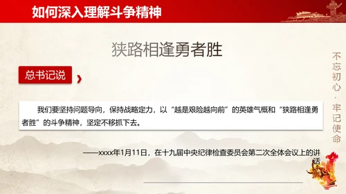 大力弘扬新时代斗争精神ppt模板