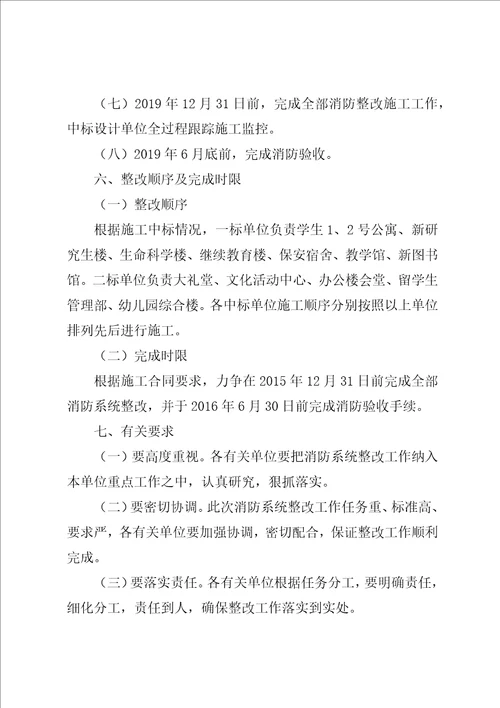 医科大消防系统整改方案