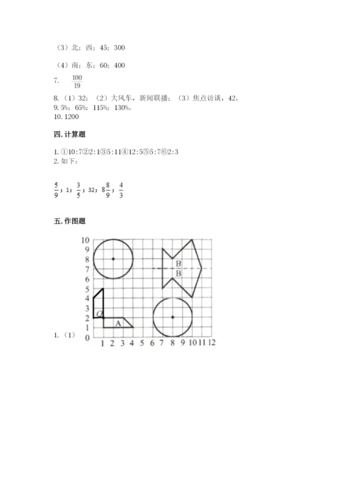 2022六年级上册数学期末考试试卷及答案（网校专用）.docx