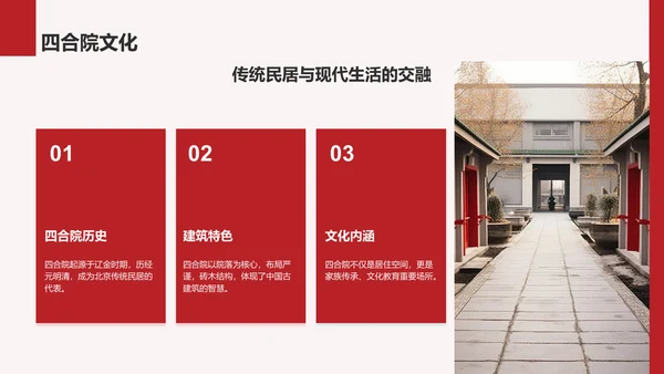 红色商务风首都北京：千年古都与现代都市交融PPT模板