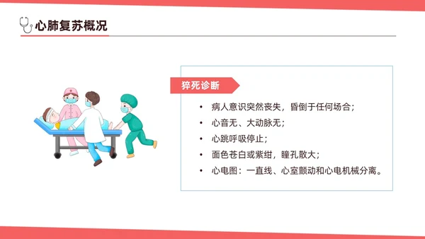 红色简约扁平插画急诊急救知识培训PPT模板