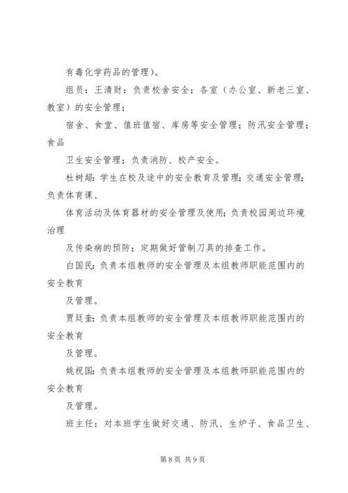 初中安全工作领导小组分工.docx