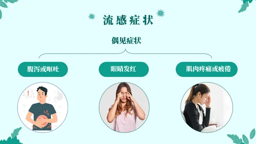 打败流感主题宣传教育通用PPT模板