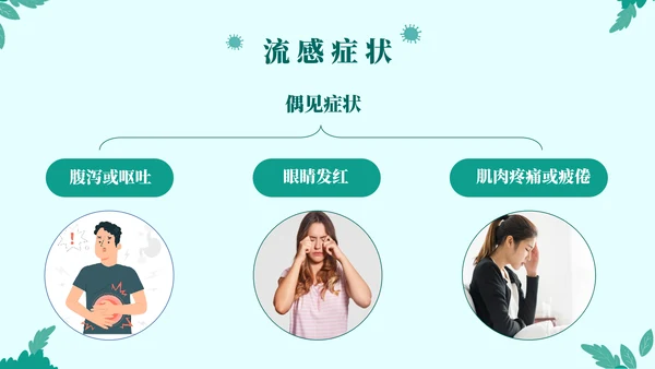 打败流感主题宣传教育通用PPT模板