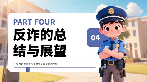 蓝色卡通风反诈知识宣传PPT