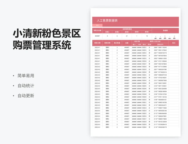 小清新粉色景区购票管理系统