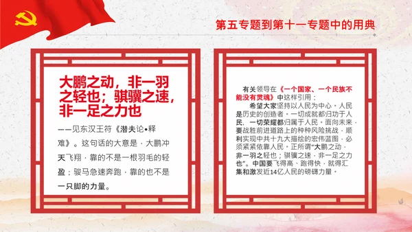 学习《谈治国理政》第三卷中的用典PPT党课党支部