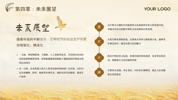黄色古风中国传统文化二十四节气芒种课堂科普PPT模板