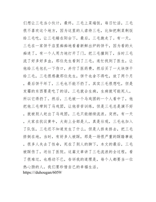 三毛流浪记读后感1000字.docx