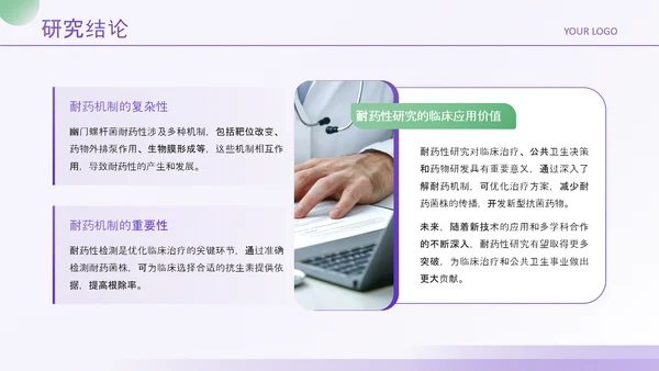 紫绿色简约风医学论文毕业答辩