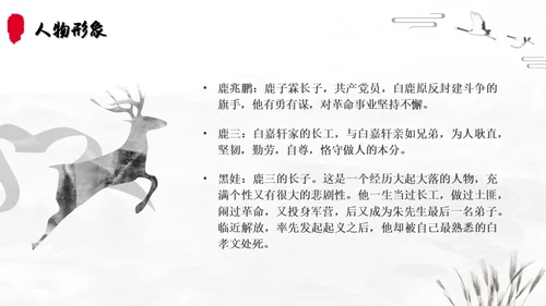 白鹿原读书分享简约陈忠实黑白灰笔刷
