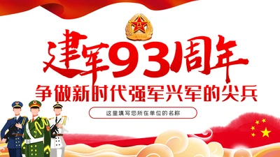 建军93周年争做新时代强军兴军的尖兵部队党课PPT