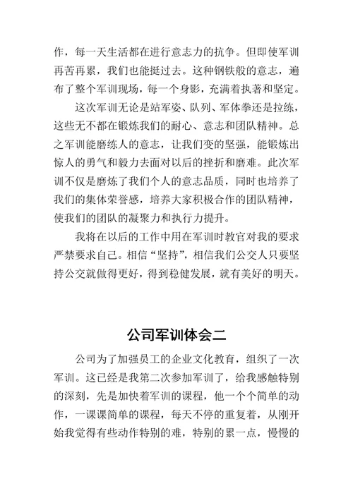 公司军训体会