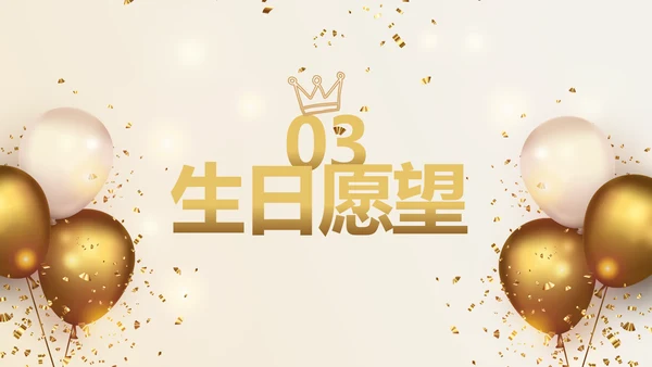 金色生日快乐生日派对纪念册电子相册动态PPT