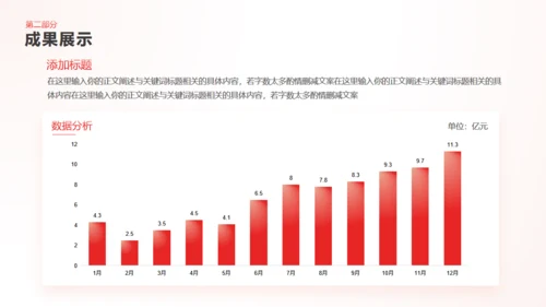 简约商务风红色工作总结汇报通用PPT模板