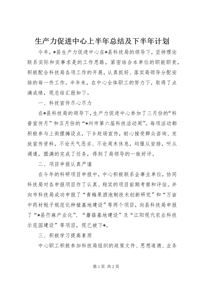 生产力促进中心上半年总结及下半年计划.docx
