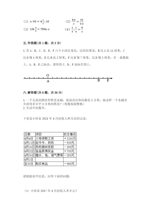 贾汪区六年级下册数学期末测试卷及参考答案1套.docx