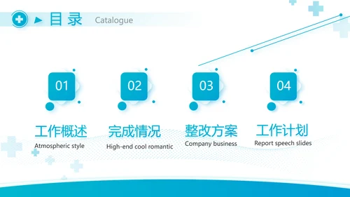 蓝色医疗医药代表工作汇报PPT
