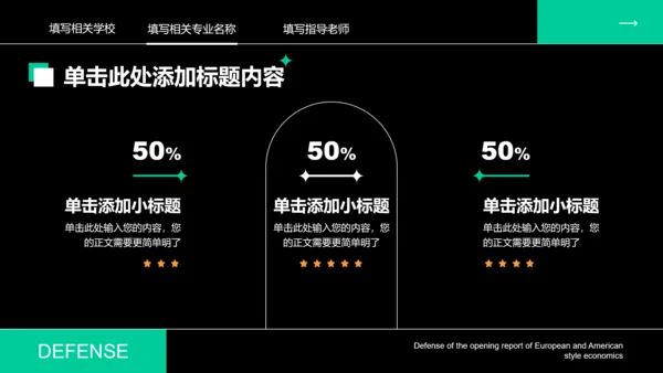 简约商务绿色经济学类专业开题报告毕业答辩PPT演示模板