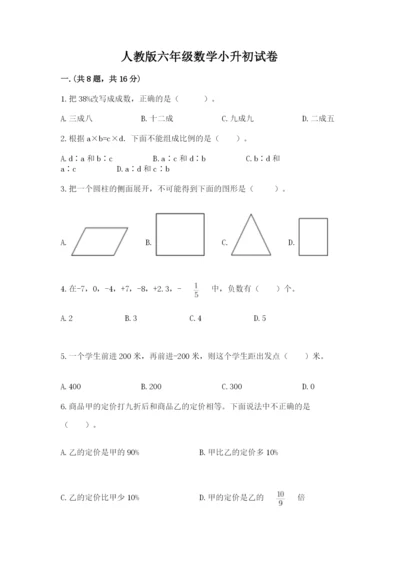 人教版六年级数学小升初试卷精品【网校专用】.docx