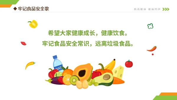 黄绿双色清新简约6月食品安全宣传周小学生食品安全主