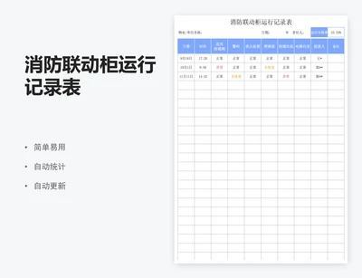 消防联动柜运行记录表