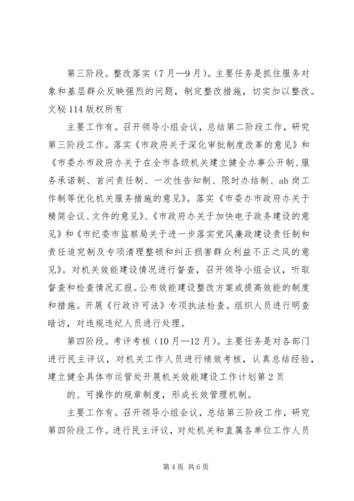 市运管处开展机关效能建设工作计划 (3).docx
