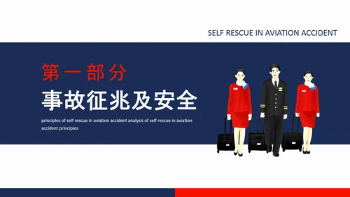 航空事故分析，空难自救的原则PPT模板