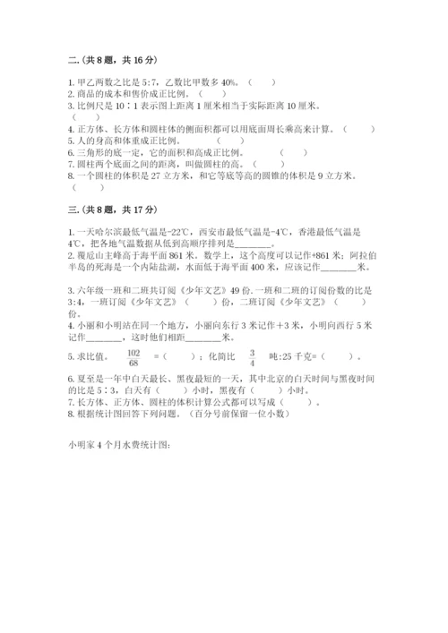 人教版六年级数学小升初试卷及答案（全优）.docx