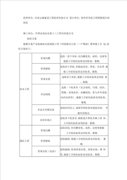 最新样板段验收方案及计划