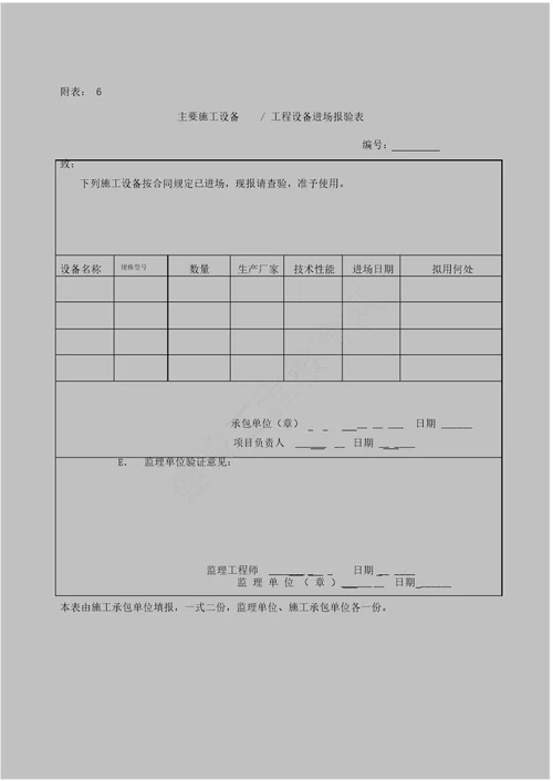 工程项目管理全套表格最新