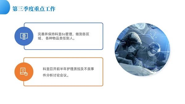 蓝色渐变色商务风护理质控工作总结共探护理质量医疗培PPT模板