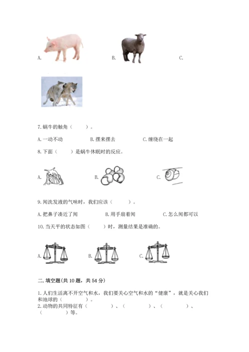 教科版一年级下册科学期末测试卷【达标题】.docx