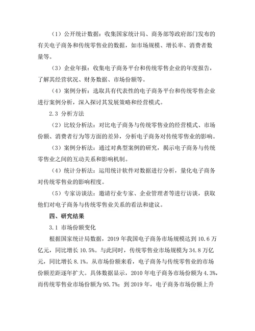 电子商务对传统零售业的影响分析