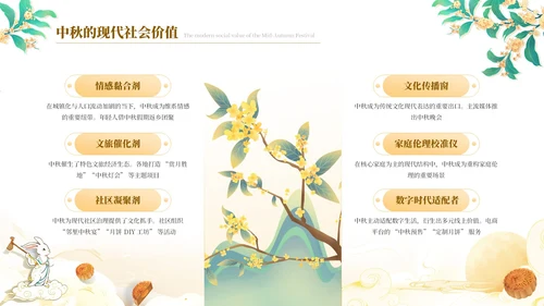 黄色中国风月满中秋教育宣传PPT模板
