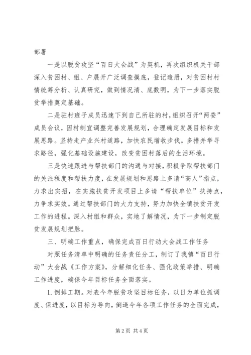 脱贫攻坚“百日大会战”精神情况汇报.docx