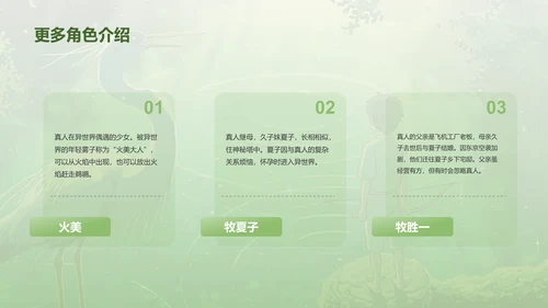 绿色手绘风宫崎骏《你想活出怎样的人生》电影介绍PPT模板