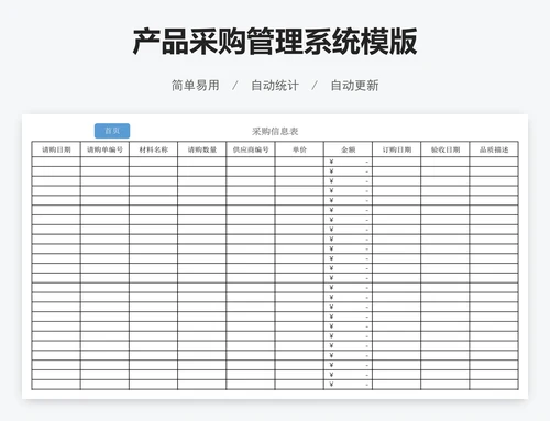 产品采购管理系统模版