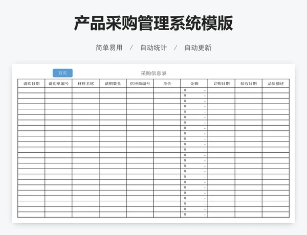 产品采购管理系统模版