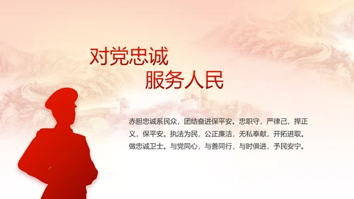 红色公安警察喜迎党的二十大动态PPT