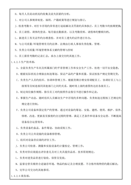 五金有限公司质量与环境管理标准手册.docx