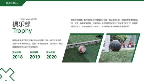 欧美风足球培训俱乐部宣传动态PPT模板