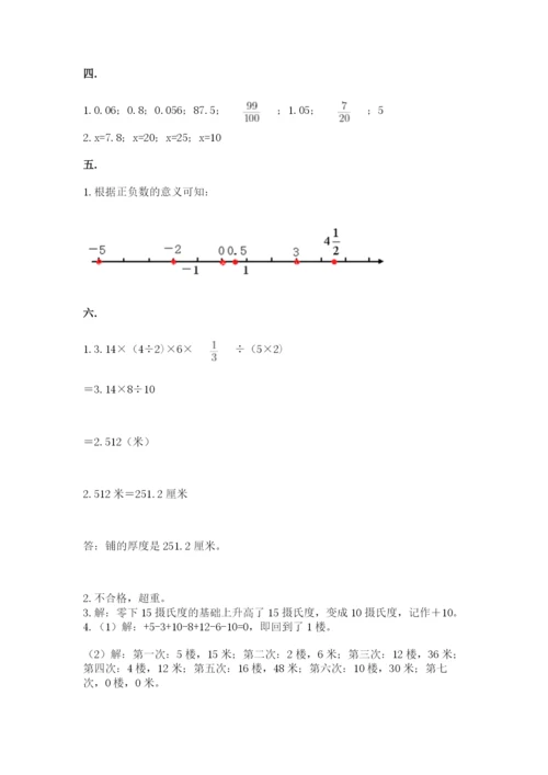 人教版六年级数学下学期期末测试题【名校卷】.docx